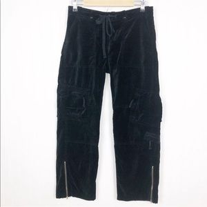 SALE $10 Sundance Velvet Cargo Pants Black 4 P